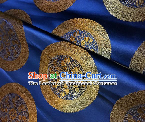 Chinese Traditional Fabric Palace Pattern Design Royallbue Brocade Chinese Mongolian Robe Fabric Asian Material