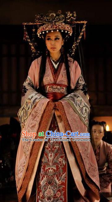 Chinese Ancient Theatre Princess Embroidered Costumes and Headpiece Complete Set