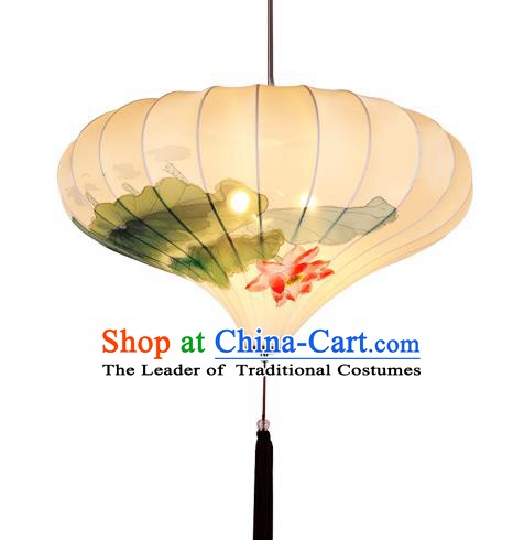 Handmade Traditional Chinese lantern Hanging Lanterns Printing Lotus Lanern New Year Lantern