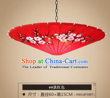 Asian China Traditional Handmade Lantern Red Umbrella Ceiling Lamp Ancient Palace Lanern