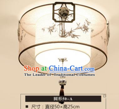 Traditional Chinese Handmade Lantern Classical Bamboo Round Ceiling Lamp Ancient Lanern