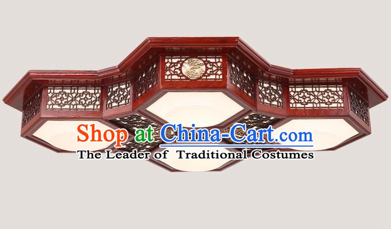 China Traditional Handmade Lantern Ancient Wood Lanterns Palace Ceiling Lamp