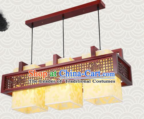 China Traditional Handmade Lantern Ancient Lanterns Palace Three-pieces Ceiling Lamp