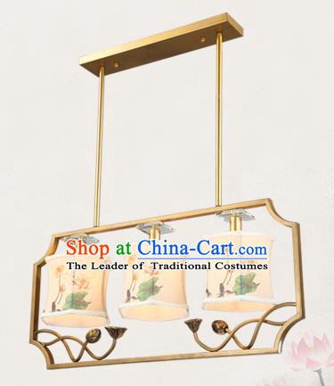 China Traditional Handmade Lantern Ancient Painting Lotus Lanterns Palace Ceiling Lamp