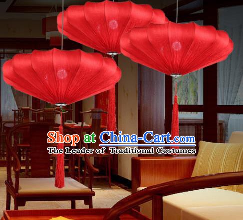 Traditional China Handmade Red Lantern Ancient New Year Hanging Lanterns Palace Ceiling Lamp