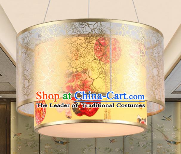 Chinese Handmade Printing Iron Lantern Traditional Palace Ceiling Lamp Ancient Hanging Lanterns