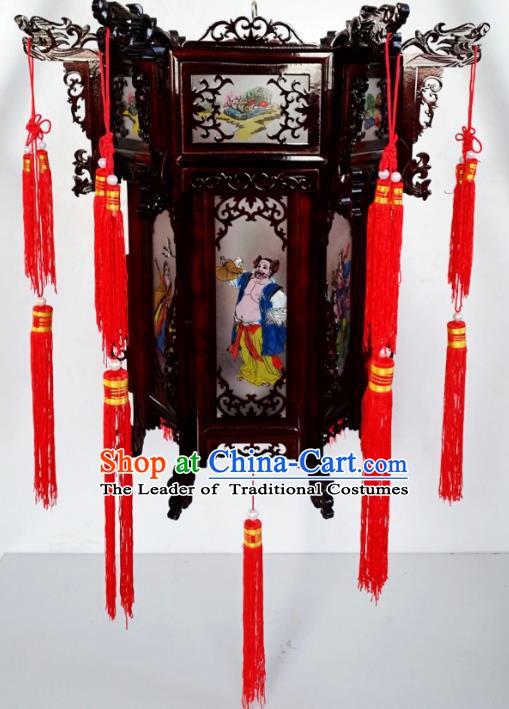 Chinese Ancient Handmade Dragon Head Palace Lanterns Traditional New Year Hanging Lantern