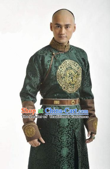 Chinese Qing Dynasty Thirteen Prince of Kangxi Yinxiang Historical Costume Ancient Manchu Nobility Childe Clothing for Men