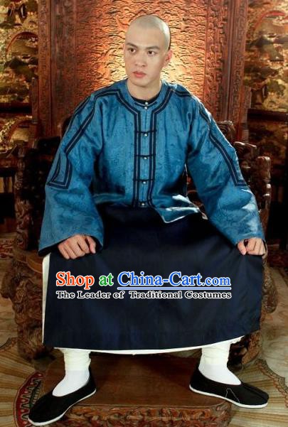 Chinese Qing Dynasty Nine Prince Yintang Historical Costume Ancient Manchu Royal Highness Clothing for Men