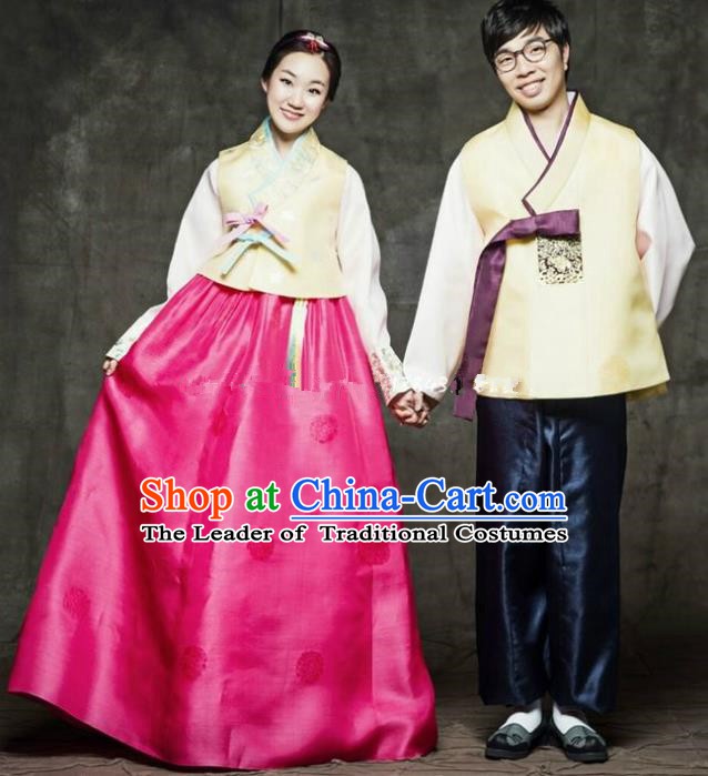 Korean Traditional Bride and Bridegroom Hanbok Clothing Korean Fashion Apparel Costumes Complete Set