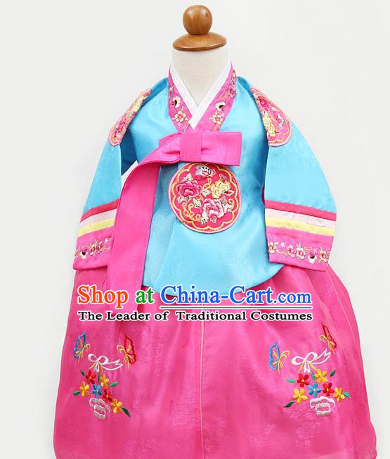 Korean Traditional Blue Hanbok Clothing Korean Children Fashion Apparel Hanbok Costumes for Kids