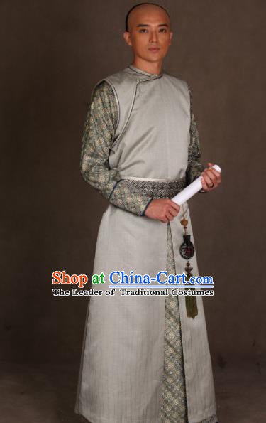 Chinese Ancient Qing Dynasty Manchu Clothing Prince Of Qianlong Embroidered Costume For Men