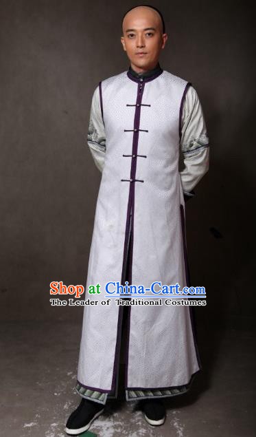 Chinese Ancient Qing Dynasty Manchu Nobility Childe Clothing Prince of Qianlong Embroidered Costume for Men