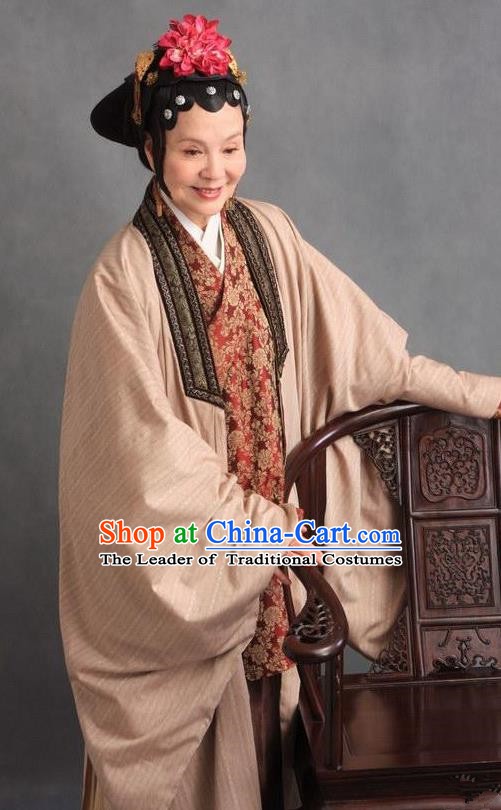 Chinese Ancient Novel Character A Dream in Red Mansions Dowager Madam Wang Costume for Women