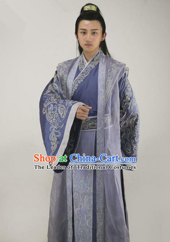 Chinese Traditional Tang Dynasty Prince Costume Ancient Childe Replica Costume for Men