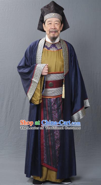 Traditional Chinese Ancient Ming Dynasty Ministers Punishments Bai Qiansong Costume for Men