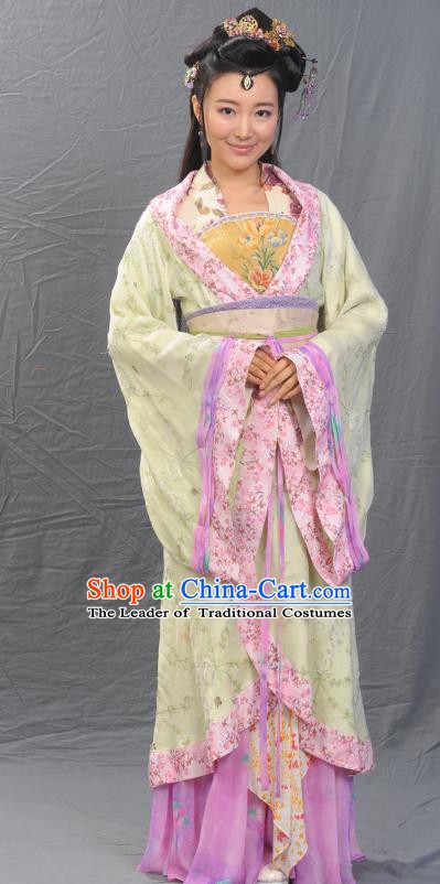 Ancient Chinese Song Dynasty Qinhuai Geisha Hanfu Dress Replica Costume for Women