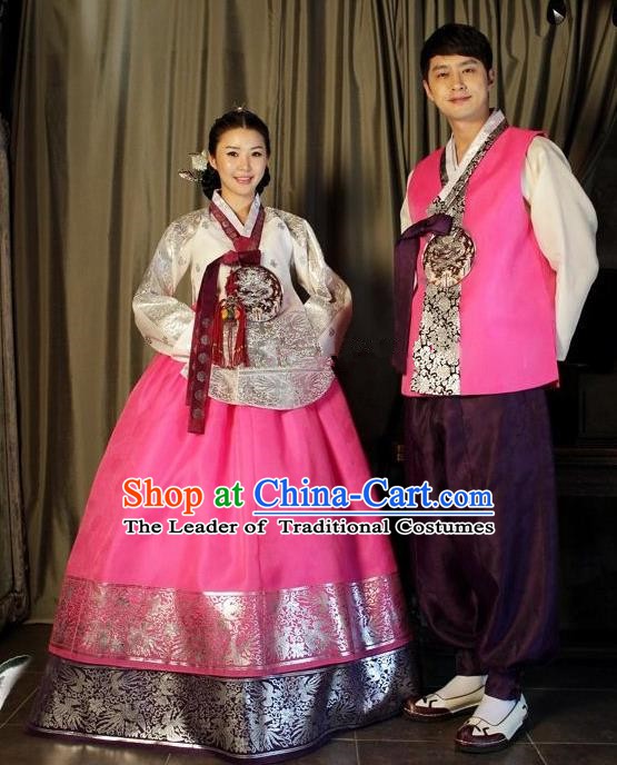 Traditional Korean Costumes Ancient Korean Bride and Bridegroom Hanbok Complete Set