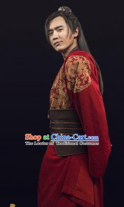 Ancient Chinese Song Dynasty Nobility Childe Swordsman Son of Yueh Fei Replica Costume for Men