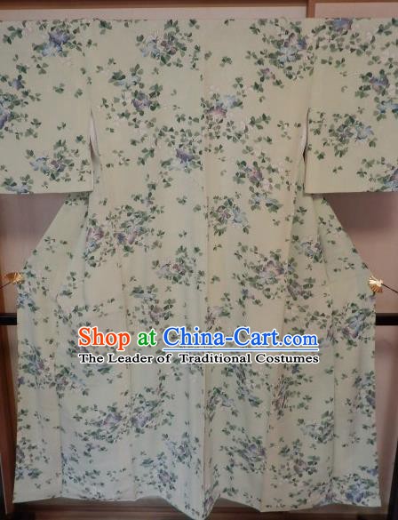 Asian Japan Palace Printing Furisode Kimono Ancient Yukata Dress Formal Costume for Women