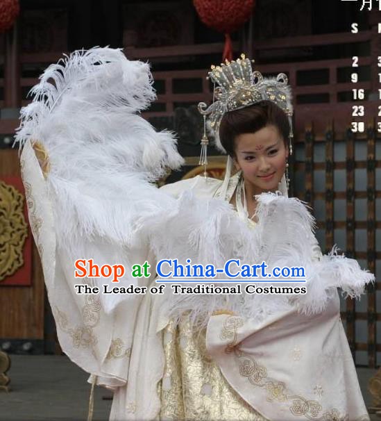 Chinese Ancient Imperial Consort of Li Yu Lady Huarui Embroidered Replica Costume for Women