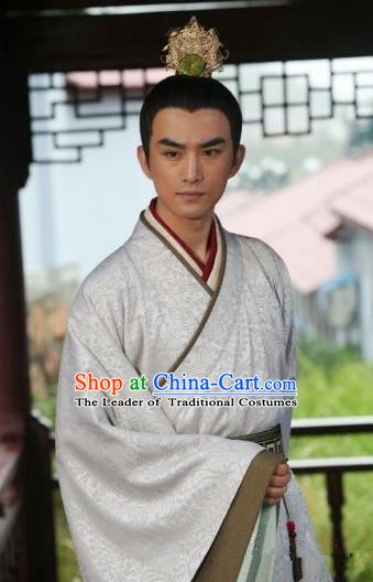 Chinese Ancient Song Dynasty Emperor Huizong Zhao Ji Replica Costume for Men