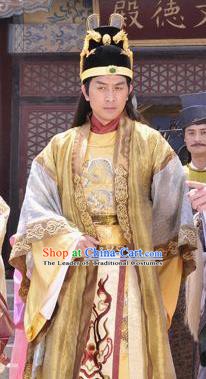 Chinese Ancient Song Dynasty Ying Emperor Zhao Shu Embroidered Replica Costume for Men