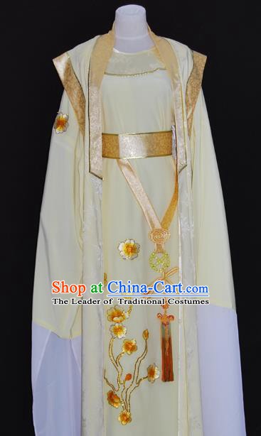 China Traditional Beijing Opera Niche Yellow Robe Chinese Peking Opera Scholar Costume