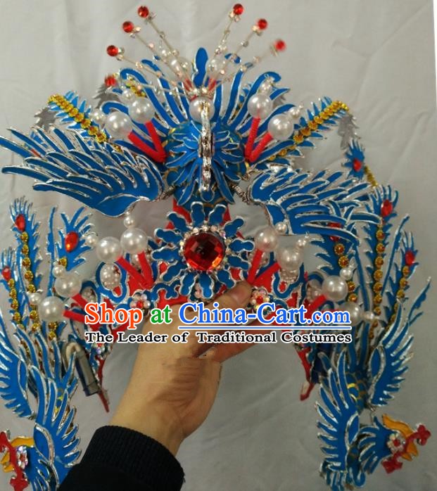 China Traditional Beijing Opera Actress Hair Accessories Chinese Peking Opera Huadan Phoenix Coronet for Women