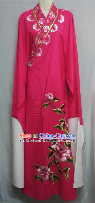 China Beijing Opera Lang Scholar Niche Costume Rosy Embroidered Peony Robe for Adults