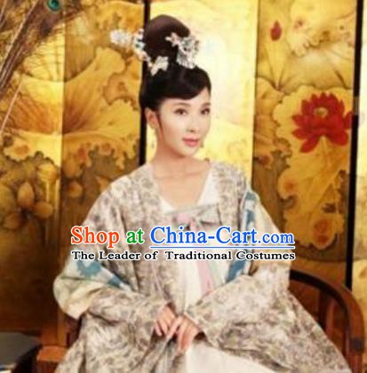 Chinese Ancient Tang Dynasty Embroidered Dress Princess Taiping Replica Costume for Women