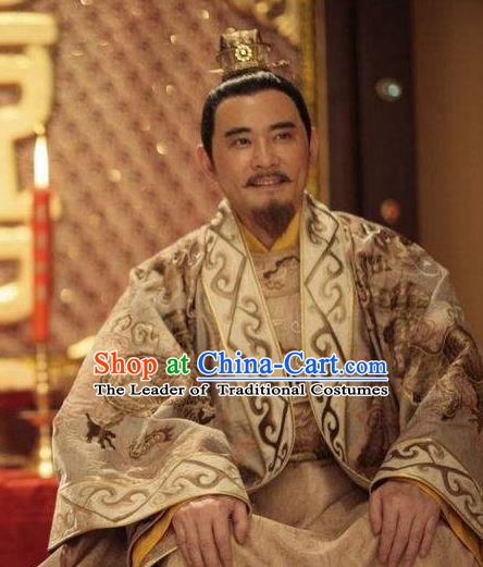 Chinese Ancient Gaozong Emperor of Tang Dynasty Li Zhi Embroidered Replica Costume for Men