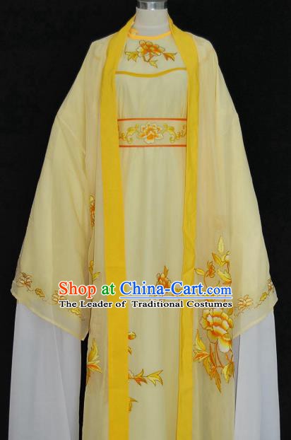 Traditional Chinese Beijing Opera Scholar Yellow Robe Costume Peking Opera Niche Clothing for Adults