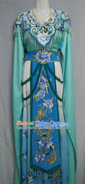 Traditional Chinese Beijing Opera Princess Green Dress Professional Peking Opera Diva Embroidered Clothing