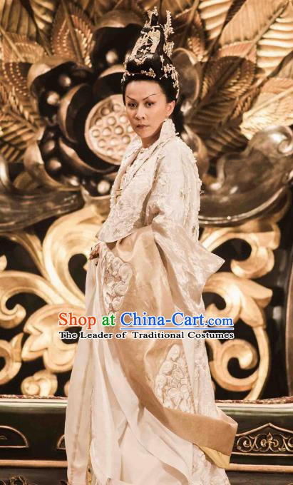 Chinese Ancient Tang Dynasty Emperor Wu Zetian Hanfu Dress Empress Embroidered Historical Costume for Women