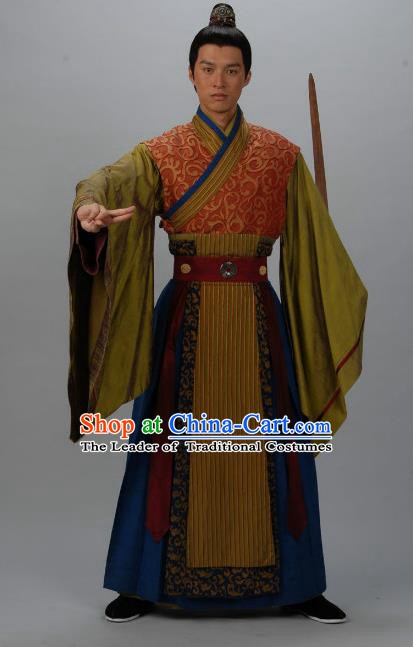 Chinese Ancient Tang Dynasty Nobility Childe Swordsman Replica Costume for Men