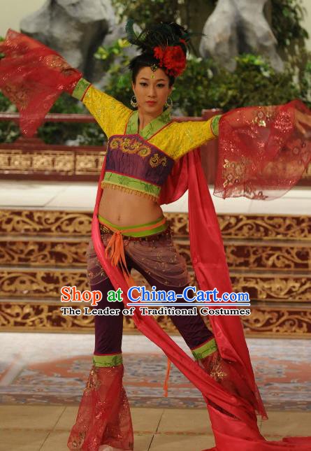 Chinese Ancient Tang Dynasty Palace Dance Clothing Historical Costume for Women