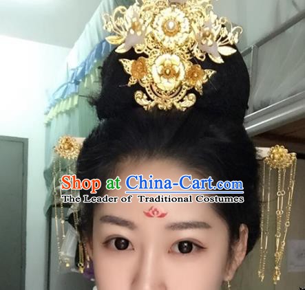 Chinese Ancient Hair Accessories Bride Wedding Barrettes Phoenix Coronet Tassel Hairpins Headwear for Women