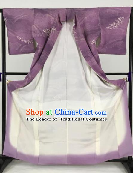 Japanese Male Costume Ancient Purple Palace Kimono Traditional Wafuku Hakama Yukata Robe for Men