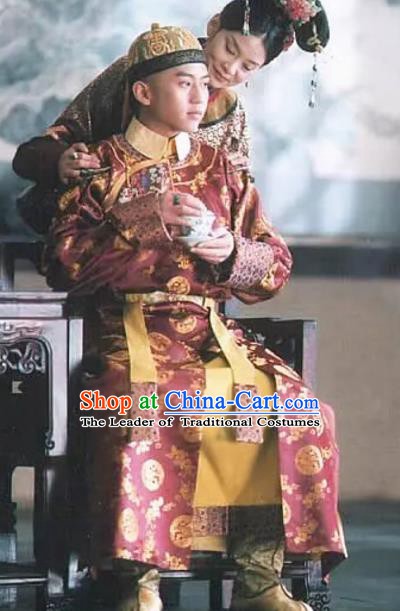 Chinese Traditional Replica Costumes Historical Costume China Qing Dynasty Shunzhi Emperor Clothing for Men