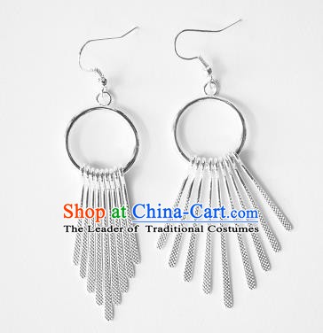 Traditional Chinese Miao Nationality Tassel Earrings Hmong Accessories Eardrop for Women