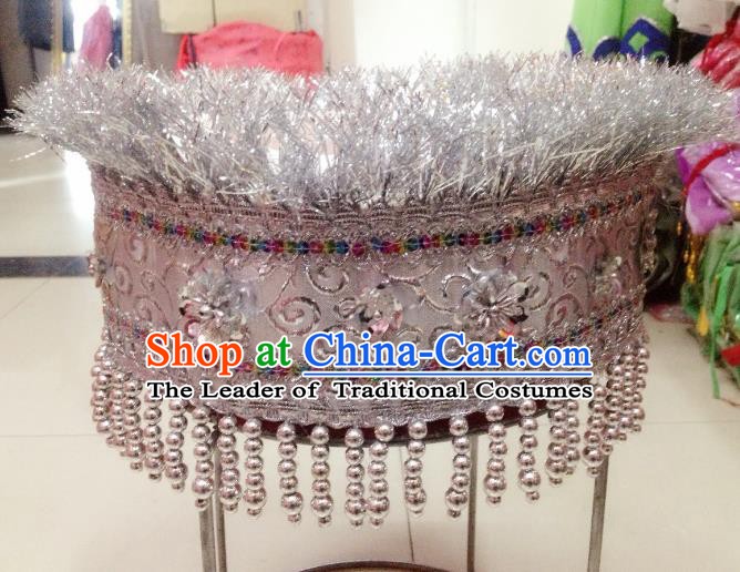 Traditional Chinese Miao Nationality Hair Accessories Wedding Hats Hmong Ethnic Minority Headwear for Women