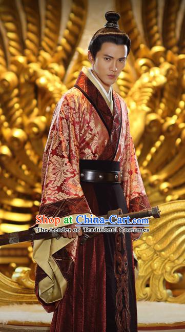 Traditional Ancient Swordsman Clothing Chinese Han Dynasty Nobility Childe Replica Costume for Men