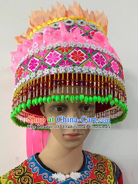 Traditional Chinese Yi Nationality Hats Hair Accessories Ethnic Headwear for Women