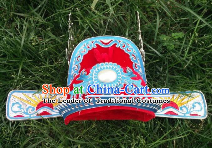 Traditional Chinese Beijing Opera Young Men Bridegroom Red Hats Peking Opera Niche Headwear