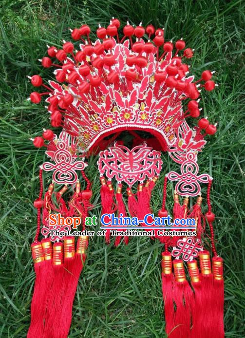 Traditional Chinese Beijing Opera Bride Butterfly Phoenix Coronet Peking Opera Actress Headwear