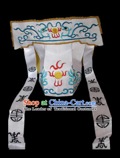 Traditional Chinese Beijing Opera Imperial Bodyguard White Hats Peking Opera Niche Headwear