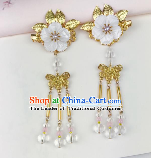 Chinese Ancient Handmade Hair Accessories Golden Hair Sticks Hairpins for Women