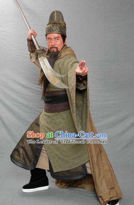 Traditional Ancient Chinese Three Kingdoms General Guan Yu Guan Gong Replica Costume for Men