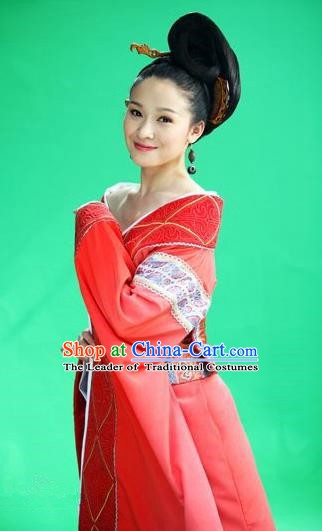 Ancient Traditional Chinese Han Dynasty Authoress Imperial Consort Ban Hanfu Dress Replica Costume for Women